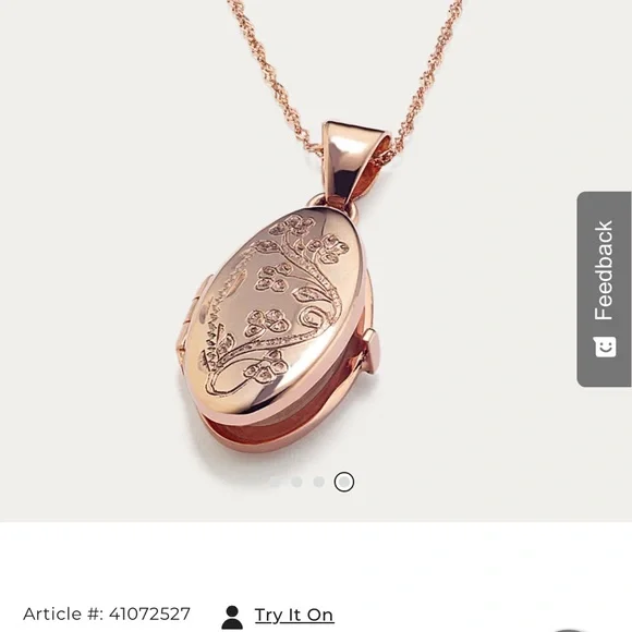 Shane Co. solid gold Rose Gold Floral Locket Necklace - Picture 1 of 13